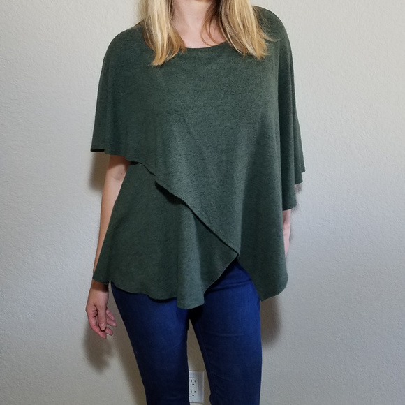 PROMESA HUNTER GREEN BATWING DRAPE SWEATER SMALL - Picture 7 of 7